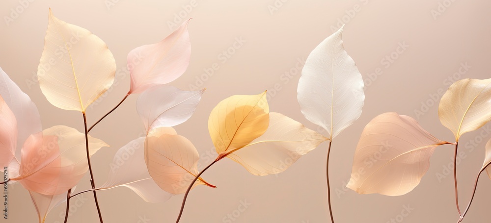 Colorful leaves for decoration.