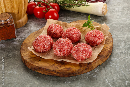 Raw beef meatball minced meat