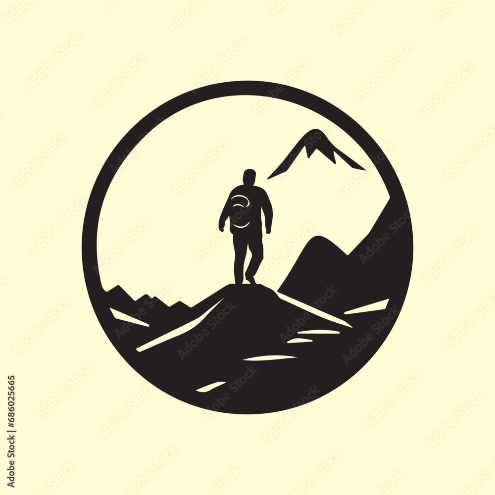 Mountain climbing logo vectors