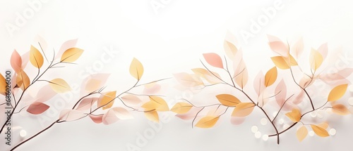 Colorful leaves on a white background.