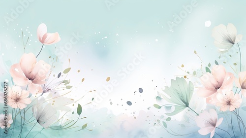 Watercolor Spring Blossoms. Floral Illustrations for Banner  Cover  Decoration  Poster.