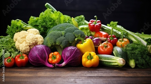 Fresh Vegetable on Wooden Table Against Black Background. world vegetable day, vegetable on the world, fresh vegetable, vegan day, world food day © Anamul Hasan