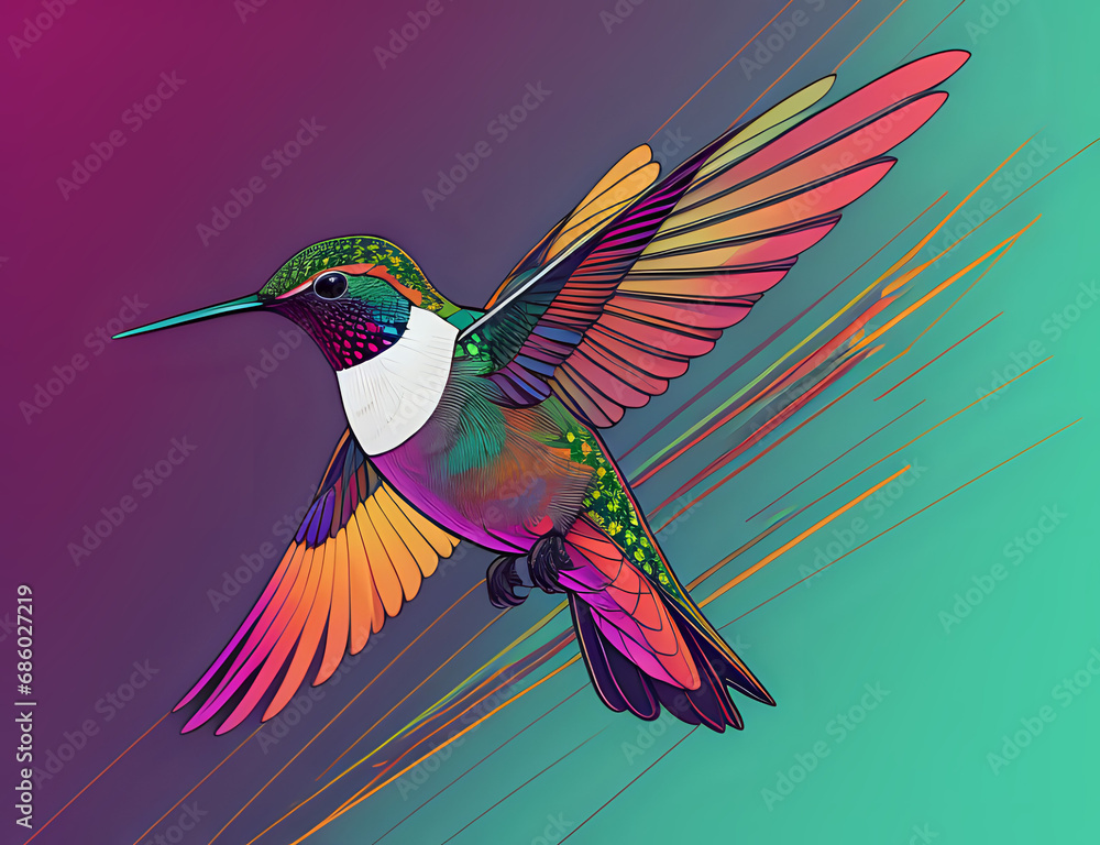 Obraz premium Kolibri mit pinkem Schwanz