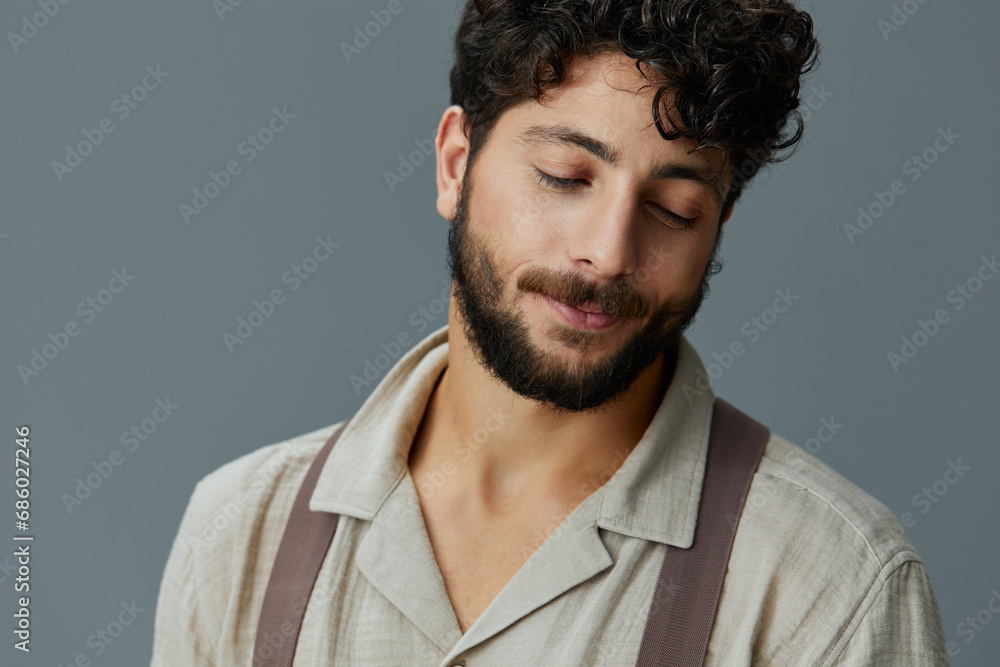 Isolated man guy face background confident casual model adult young portrait person fashion handsome Isolated man guy face background confident casual model adult young portrait person fashion handsome