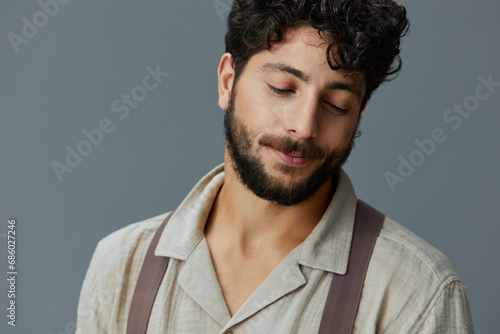Isolated man guy face background confident casual model adult young portrait person fashion handsome © SHOTPRIME STUDIO