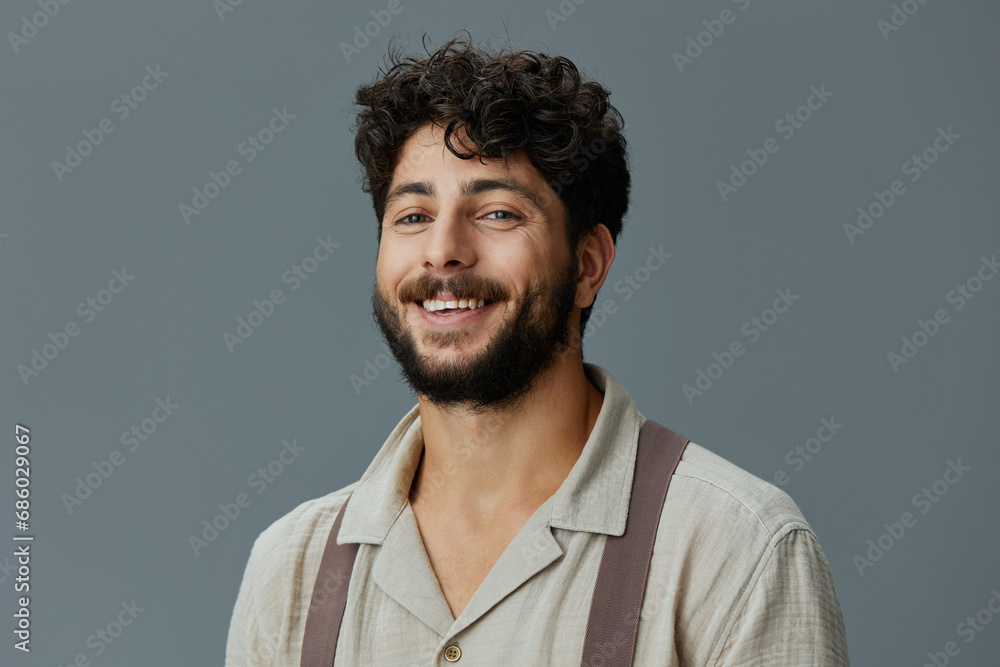 Man adult attractive portrait face person white happy isolated young confidence background smile handsome guy Man adult attractive portrait face person white happy isolated young confidence background smile handsome guy