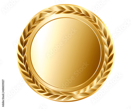 golden medal with ribbon