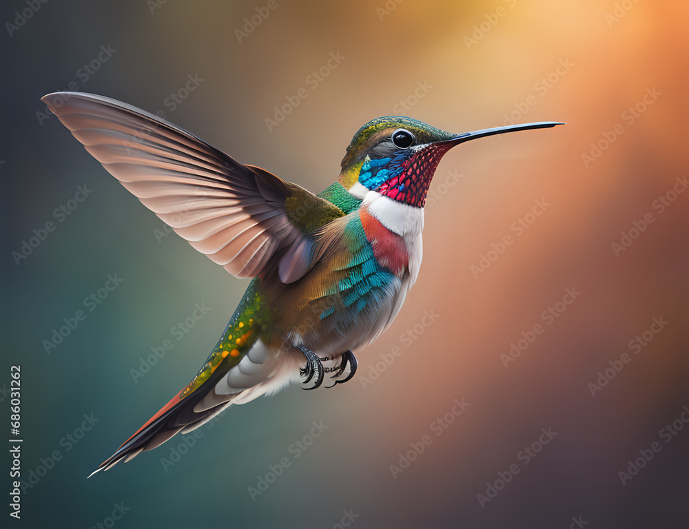 Fototapeta premium fliegender roter Kolibri