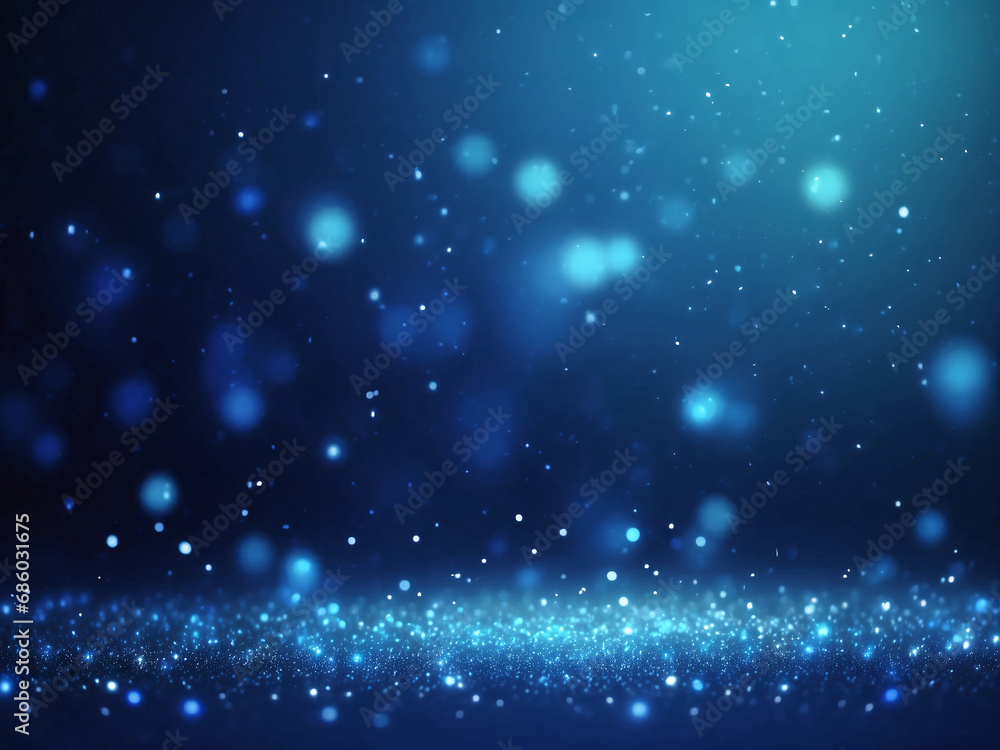 blue glowing particle abstract bokeh background