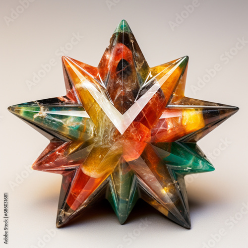 A star depicted in bold, vibrant colors. It exudes a sense of hope and cosmic wonder, radiating brilliance and enchantment, inviting imagination to explore the celestial realms.