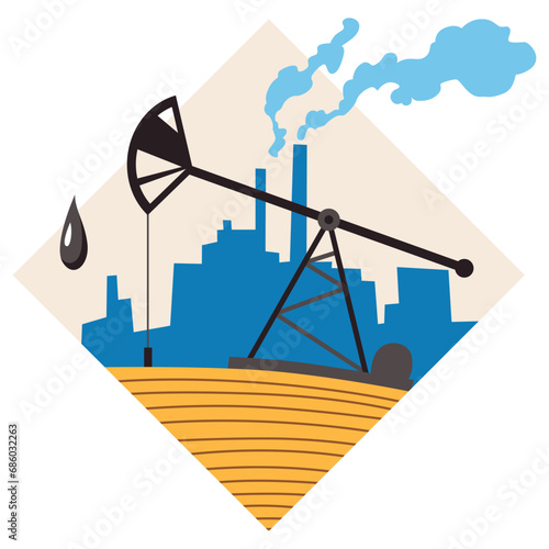 Natural resources design. Vector illustration of national treasure oil. Illustration of oil industry