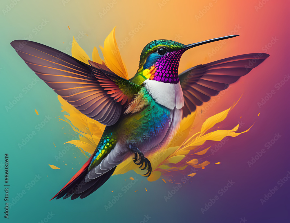 Obraz premium bunter fliegender Kolibri