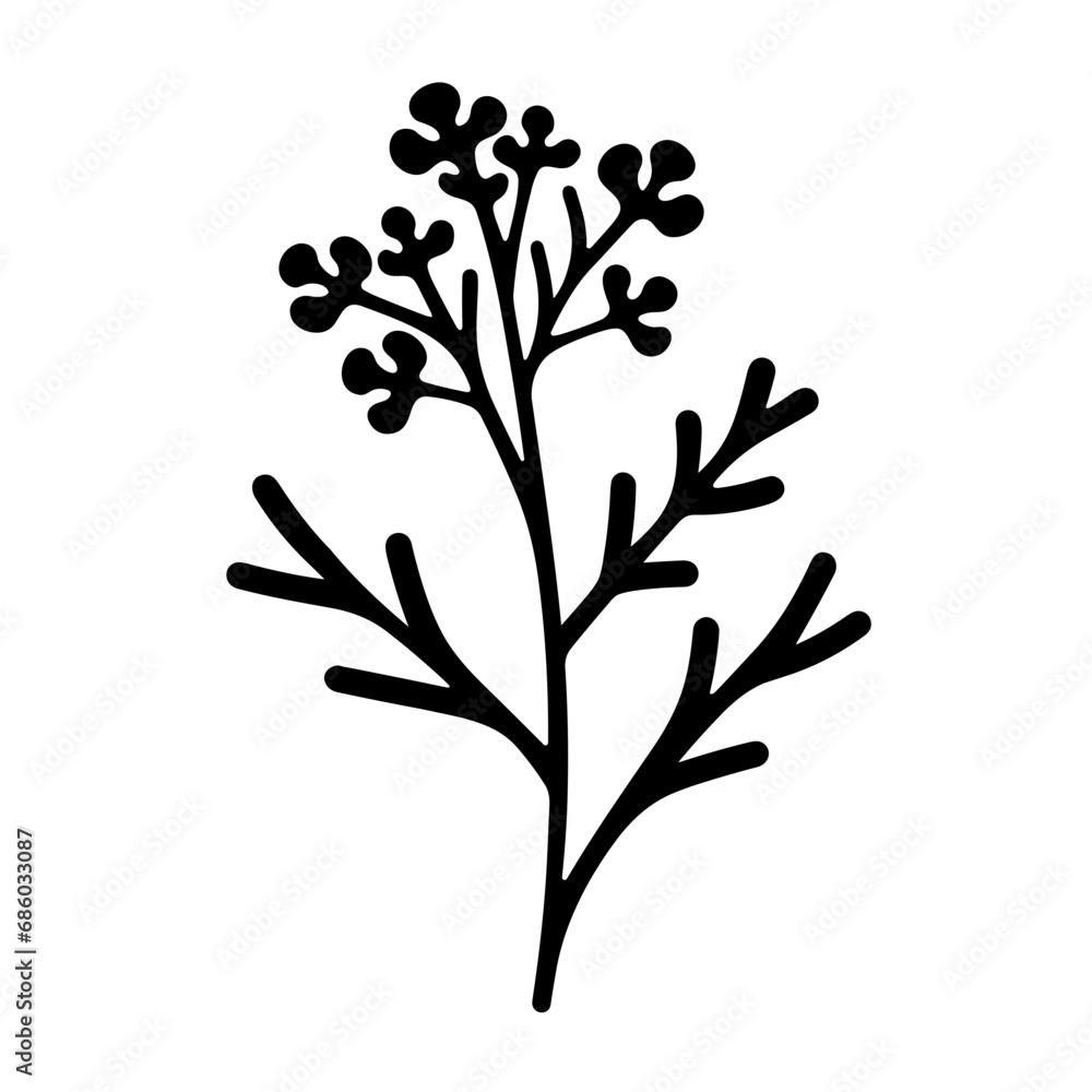 Verbena Icon Illustration with Glyph Style. SVG Vector