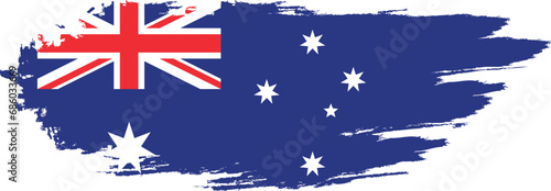 Australia flag on brush paint stroke.
