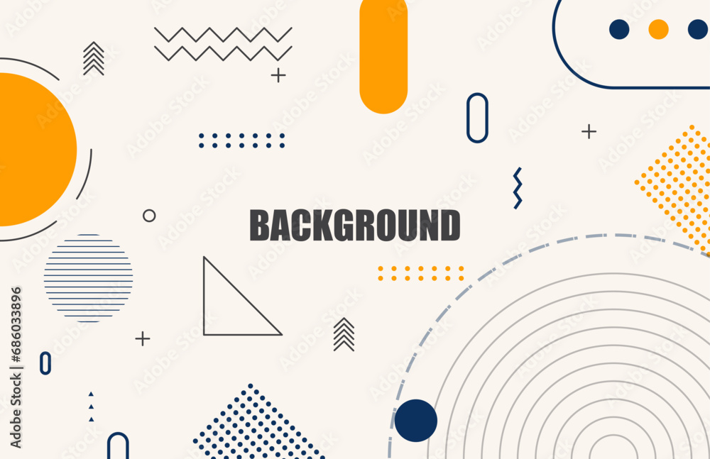 Obraz premium Flat abstract background with geometric shapes