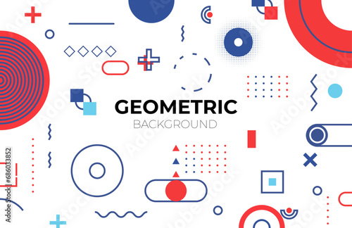 Flat abstract background with geometric shapes