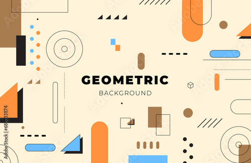 Flat abstract background with geometric shapes