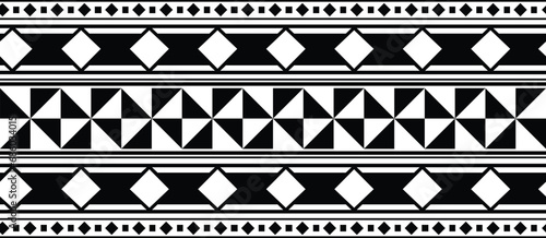 Polynesian hawaiian tribal tattoo border. Samoan Tribal art tattoo band fore arm design. Tattoo man ethnic arm bracelet. Fabric seamless isolated hawaiian pattern on white background.