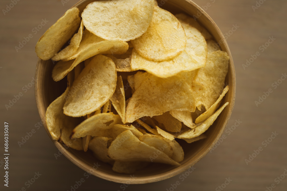 Close-up of potato chips or crisps 