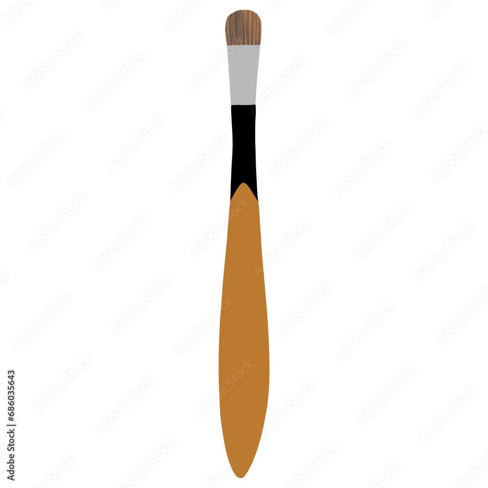 brown paintbrush isolated on a white background brown paintbrush isolated on a white background