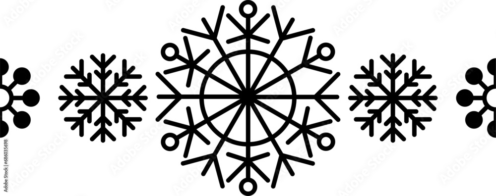 Snowflake frame element. Winter snowflake silhouette for Christmas design Snowflake frame element. Winter snowflake silhouette for Christmas design