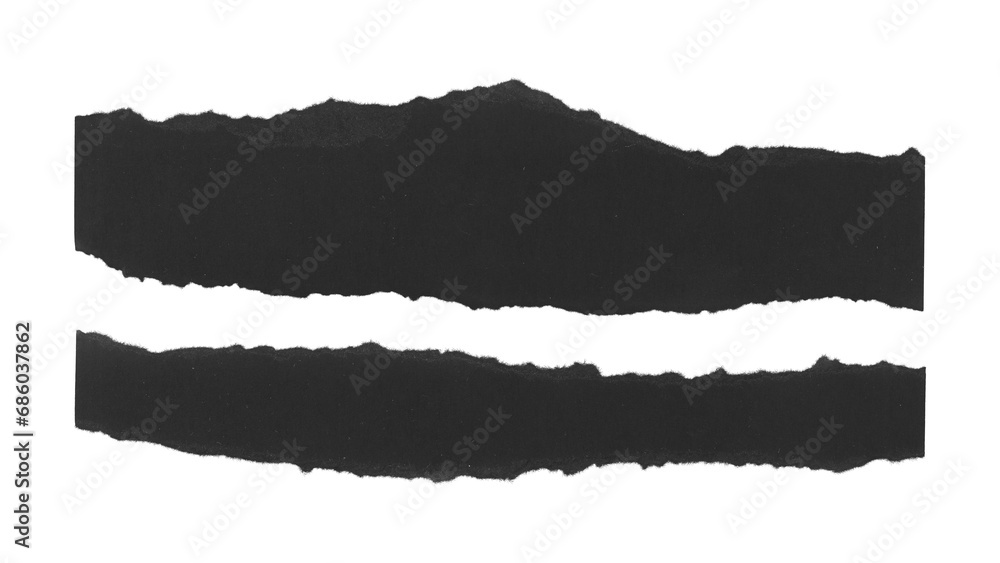 Set of torn and ripped paper stripes, lines from black paper in Y2K retro style, png isolated pieces on transparent background Set of torn and ripped paper stripes, lines from black paper in Y2K retro style, png isolated pieces on transparent background
