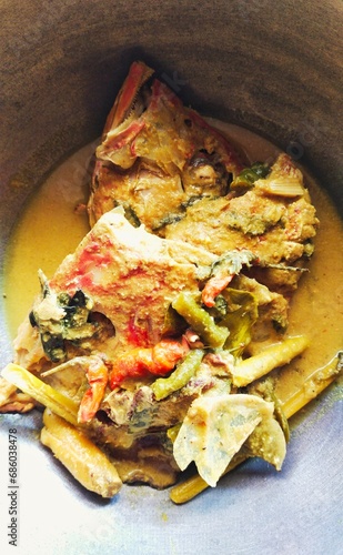 close up image of a typical Indonesian dish, 