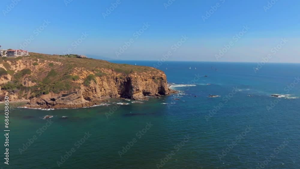 Coastal Cliff And Seascape In Dana Point, California, USA - Aerial Drone Shot Coastal Cliff And Seascape In Dana Point, California, USA - Aerial Drone Shot