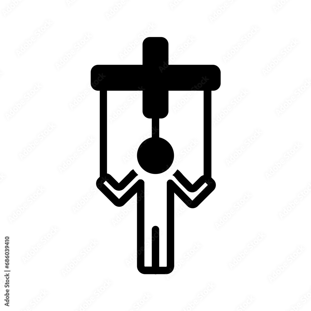 Solid black icon for Manipulative Solid black icon for Manipulative