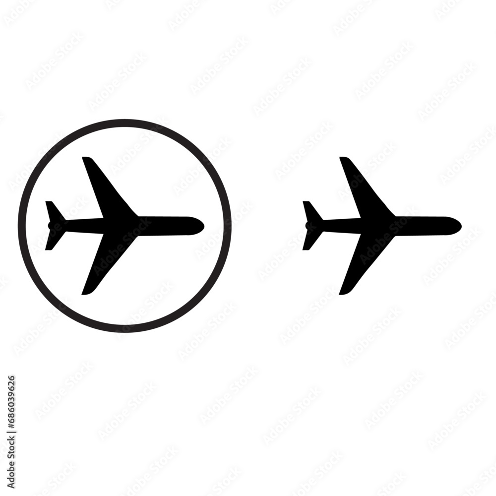 Plane icon set. Airplane icon vector. Flight transport symbol. Travel illustration. Holiday symbol Plane icon set. Airplane icon vector. Flight transport symbol. Travel illustration. Holiday symbol