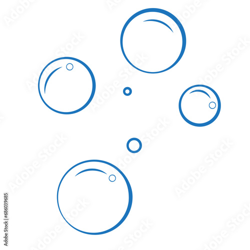 Water bubble doodle. Hand drawn line sketch style bubble sparkle. Water drop isolated vector illustration.