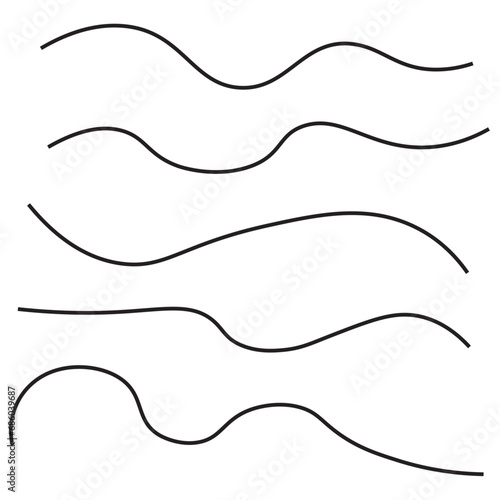 Vector set of hand drawn underline.