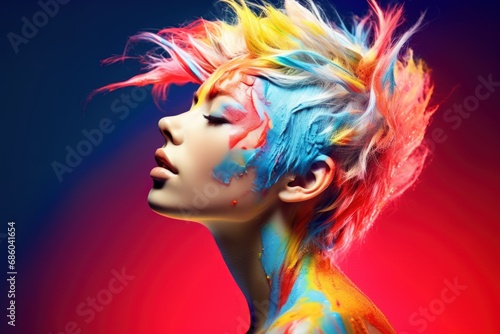Artistic Flair - Vibrant Painted Beauty with a Modern Twist