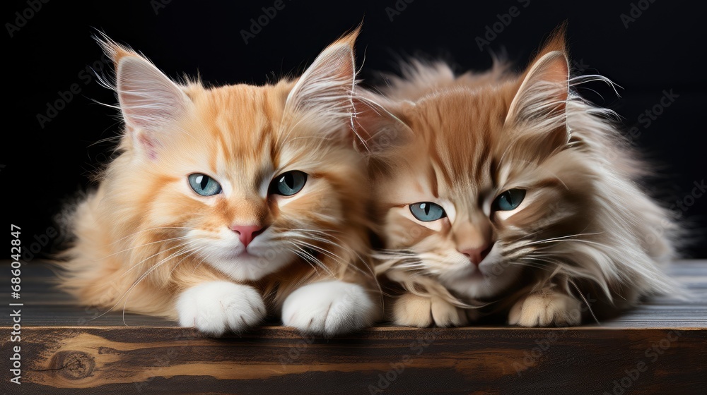 Two Cute Cats Sleeping On Wooden, HD, Background Wallpaper, Desktop Wallpaper 