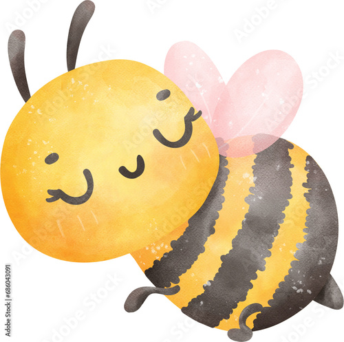 Cute Honey bee watercolor