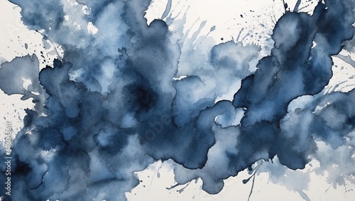 Abstract watercolor paint background dark blue color grunge texture for background, banner Generative AI