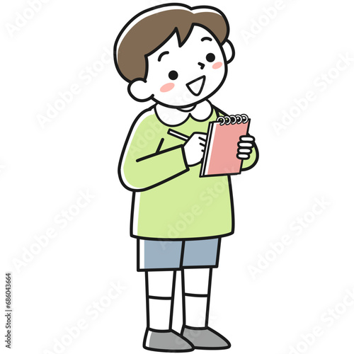 メモをとる男の子