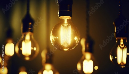 Beautiful retro luxury light bulb decor glowing for abstract background