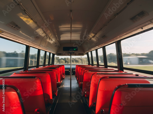 Modern student passenger enjoying trip by bus © robiul