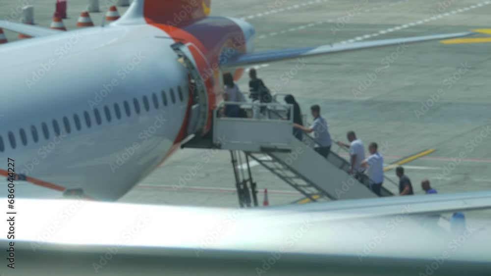 Passengers Boarding an Airplane at the Airport in 4k slow motion 60fps ...