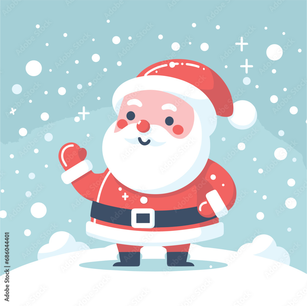 Santa Claus character snowy background vector illustrations Santa Claus character snowy background vector illustrations