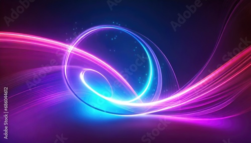 colorful background with abstract shape glowing in ultraviolet spectrum, curvy neon lines. Futuristic energy concept