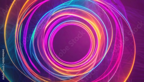 colorful background with abstract shape glowing in ultraviolet spectrum, curvy neon lines. Futuristic energy concept photo