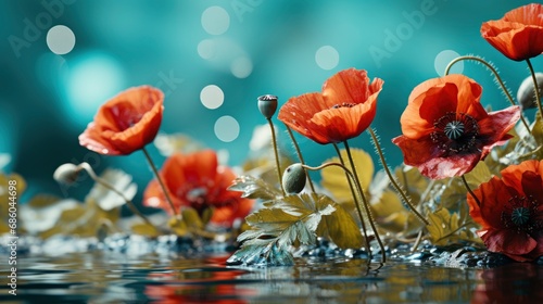 Poppy Flowers Bathed Sunlight On Green, HD, Background Wallpaper, Desktop Wallpaper 