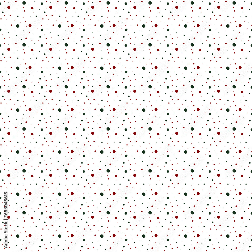 Geometric red-green abstract dots seamless pattern.