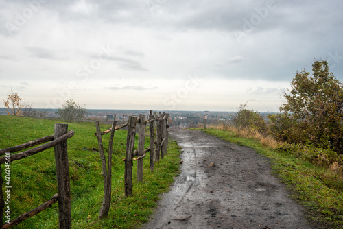 Fototapeta Naklejka Na Ścianę i Meble -  country road on a rainy day