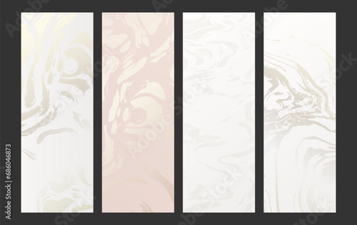 A set of backgrounds with premium colors. Collection of templates for the design of postcards, invitations, packaging, greetings. Luxury design for a creative idea