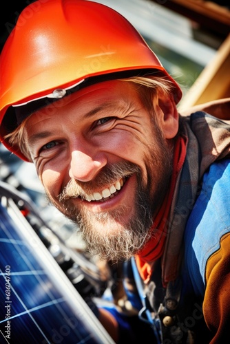 Smiling construction worker...