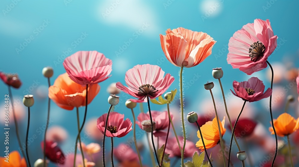 Fototapeta premium Section Spring Wildflower Garden Multiple Flowers, HD, Background Wallpaper, Desktop Wallpaper 