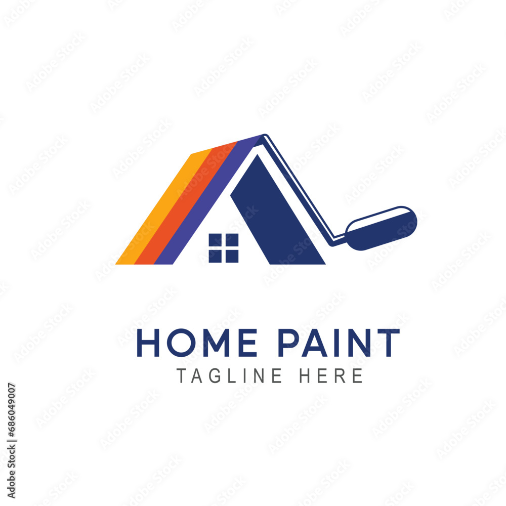Home logo with color painting style and business card design template Premium Vector Home logo with color painting style and business card design template Premium Vector